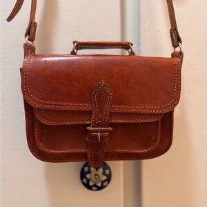 Brown Leather Satchel Bag. Handmade.